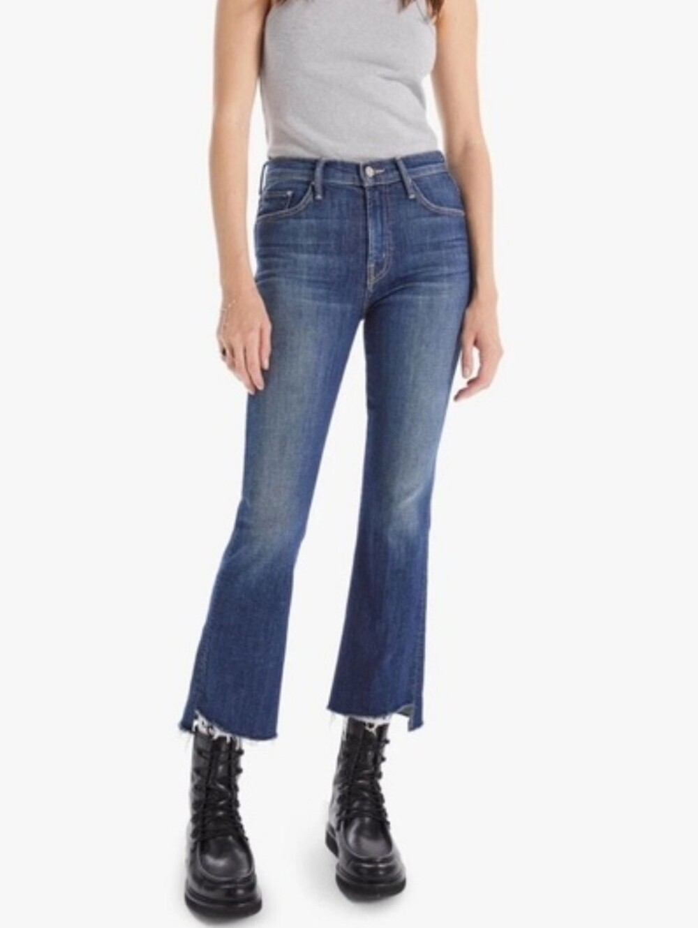 MOTHER Insider Crop Step Fray Jeans Wash Girl Crush Size 29